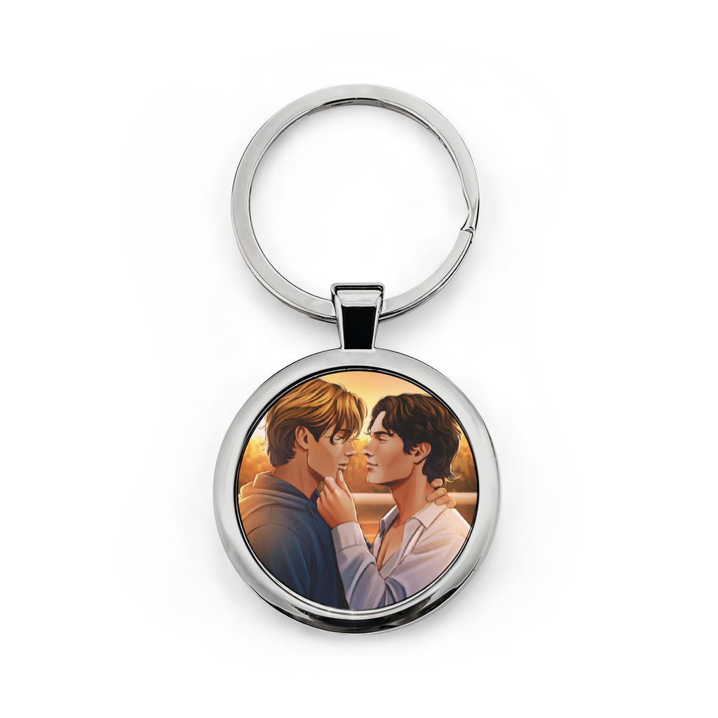 Elijah and Tobias - Round Stainless Steel Keychain