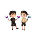 Nathan and Caleb Kiss-Cut Sticker